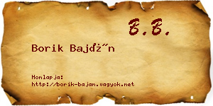 Borik Baján névjegykártya